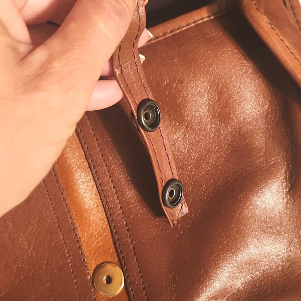 LAND Leather Classic Two Tone Brown Envelope Shoulder/Crossbody/Clutch Bag